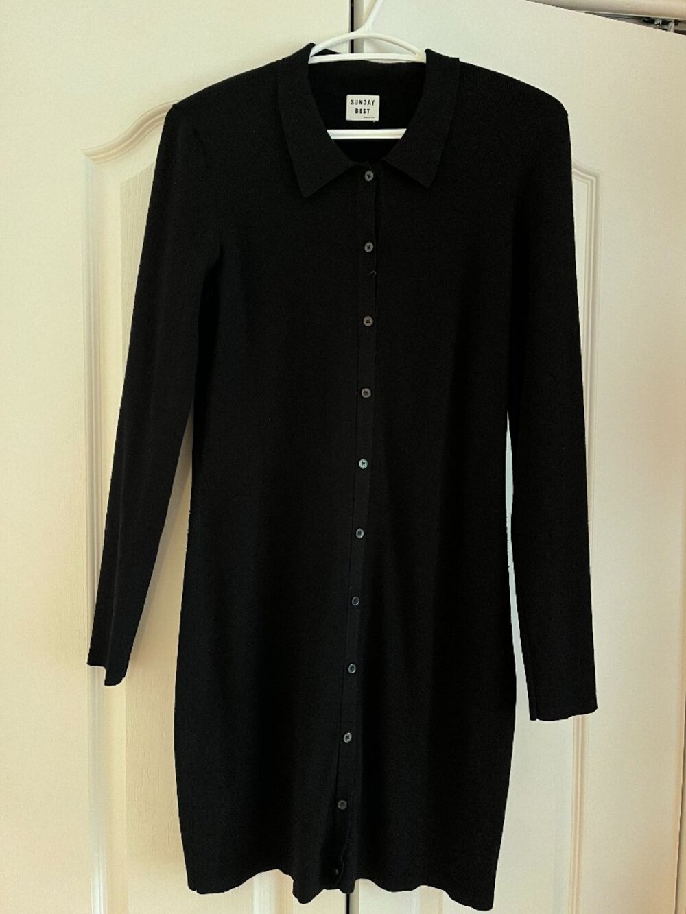 Aritzia / Sunday best black button up mini dress